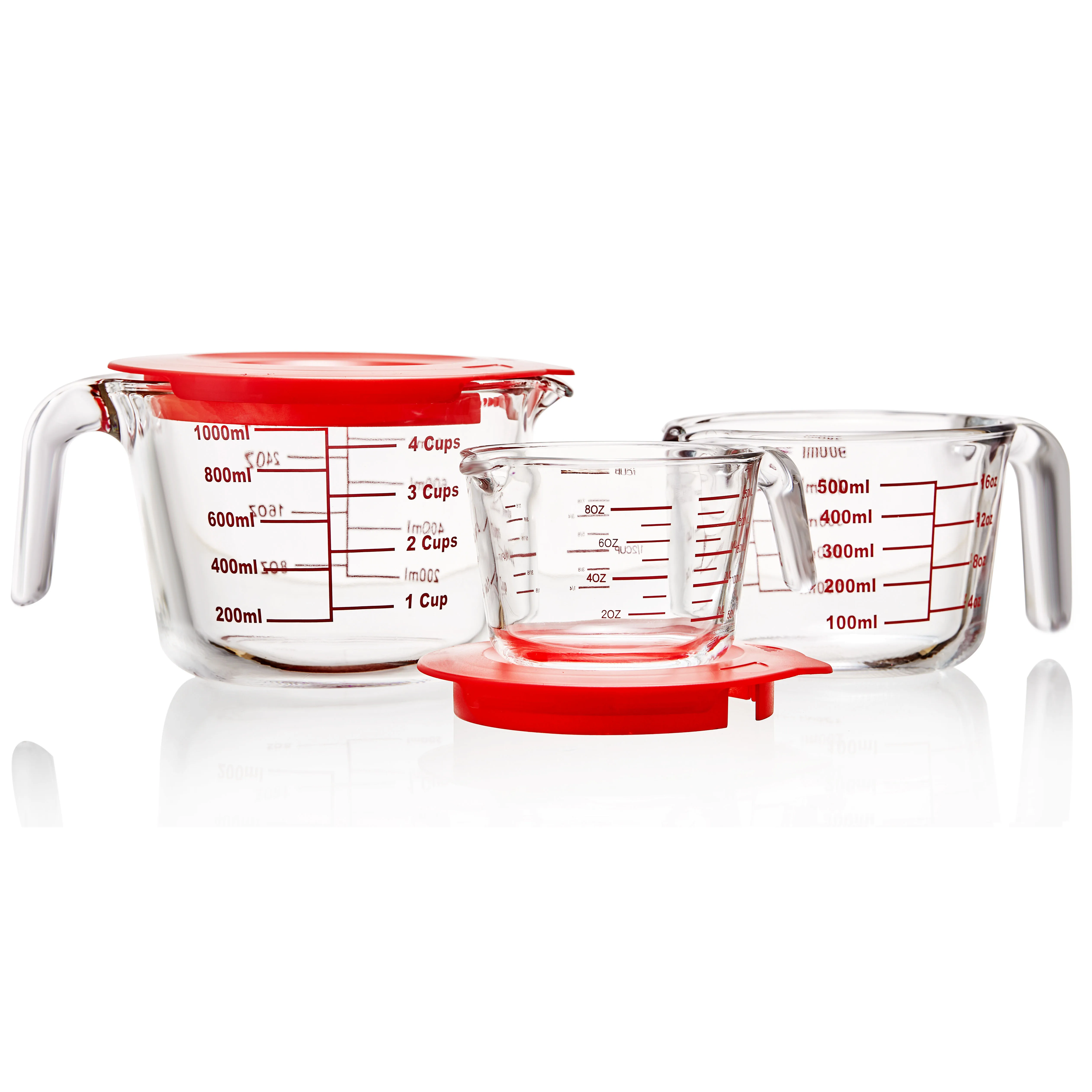 250ml 500ml 1000ml Tempered Transparent Glass Measuring Cup With