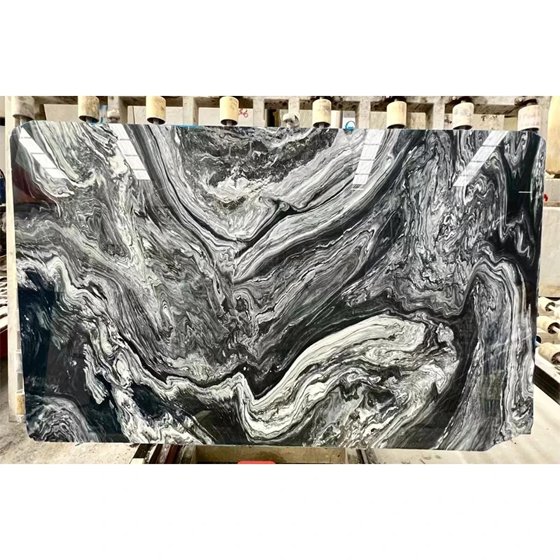 High Quality Natural Black Marble Tiles Luxury Stone with Beautiful Patterns Polished Glazed for Interior Walls and Floors