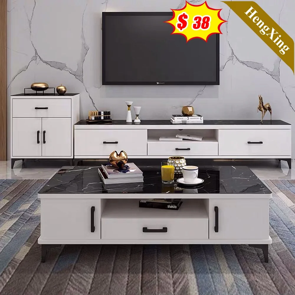 New Tempered Glass TV Table Simple Fashion TV Cabinet With Drawer