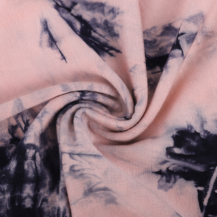 
 Cheap Custom 200Gsm Elastic Bamboo Soft Plain Printed Viscose Rayon Jersey Fabric  