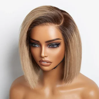 Perruque Femme Courte 100% Cheveux Naturels Blonde AUDREY 22 - Bonnet Moyen, Teintes Blondes Variées