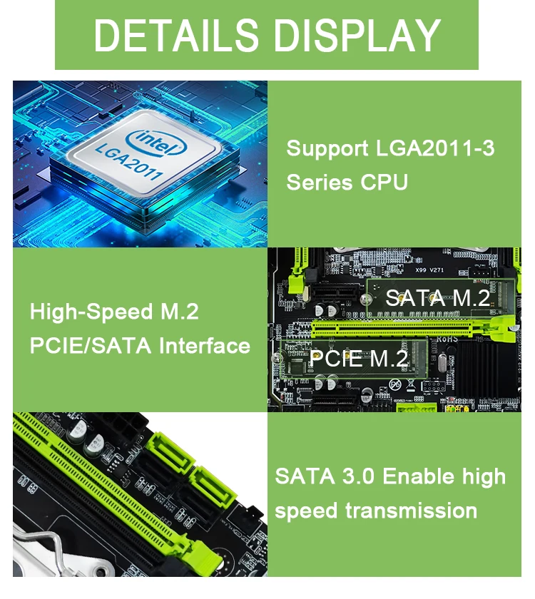 Hot Sales High Speed H81 Motherboard Xeon E5 Lga20113 M.2 Dual Ddr3