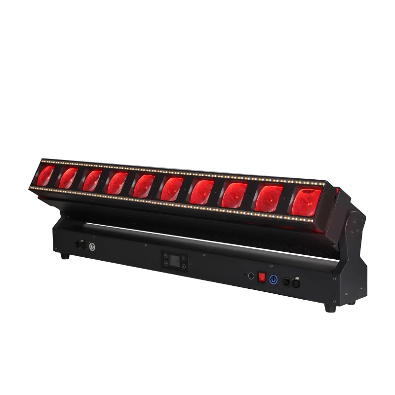 Rotating Colorful Party Moving 10x60W LED Pixel Tube Bar Light for Disco Stage Gig Band Wedding with Strobe Effect Fixture