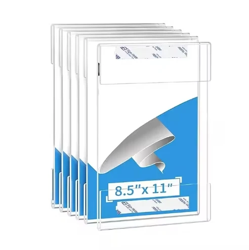 Customized A4 A5 A6 Sign Holder with Double Sided Tape for Store Restaurant Clear Acrylic Wall Mount 8.5x11inch Sign Holder
