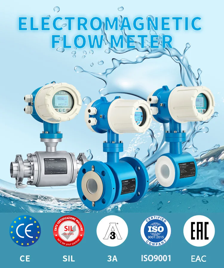 Rs485 4 20ma Pulse Output Conductive Liquid Water Magnetic Flowmeter Electromagnetic Flow Meter 2137