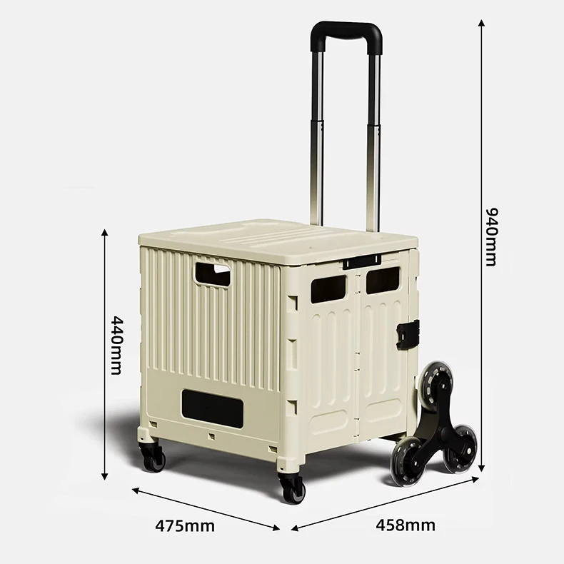Stall Item Organizer Storage Containers Foldable Trolley Storage Cart Portable Folding Utility Cart with Lid factory