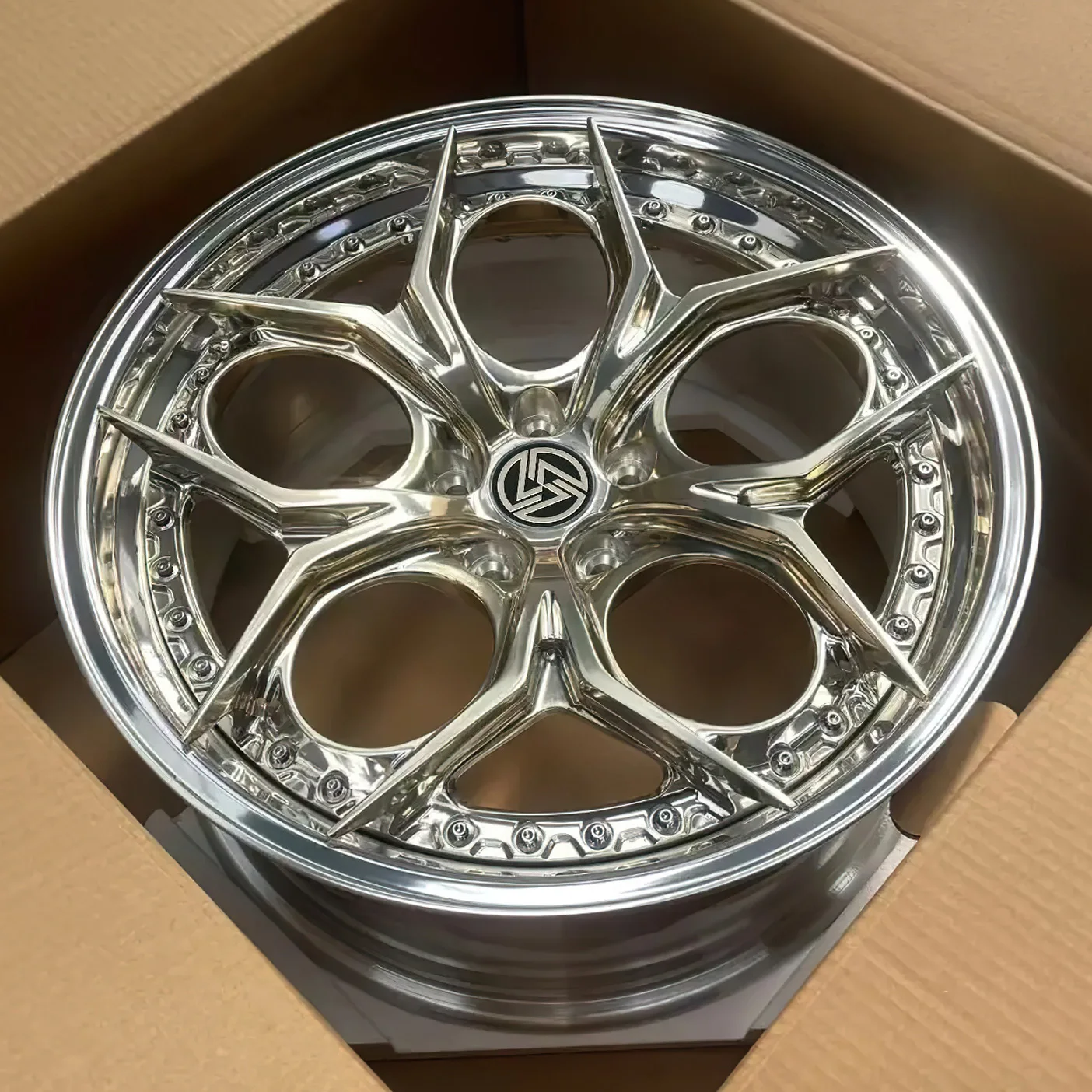 XL 2-Piece Deep Dish Concave Chrome Wheel Alloy Forged Wheels 5x114.3 5x120 5x112 Custom Forging Racing Car Wheel - Image 2