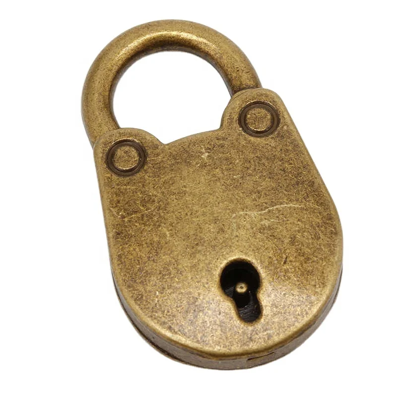 Of 3 Vintage Mini Archaic Brass Padlock 50mm With Key From