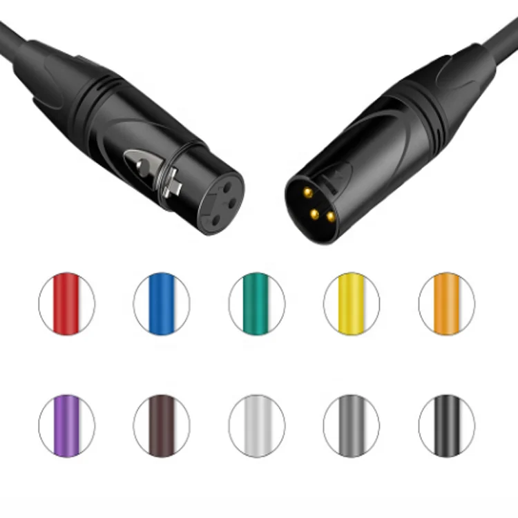 Высокое качество DMX свинцовый штекер 3pin XLR к гнезду 3pin XLR кабели 1 м/2 м под заказ