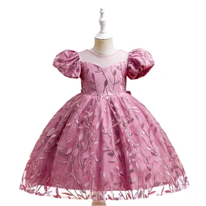 Wholesale Kids Gown Design Children's Evening Dress Flower Girl Embroidery Wedding Dress