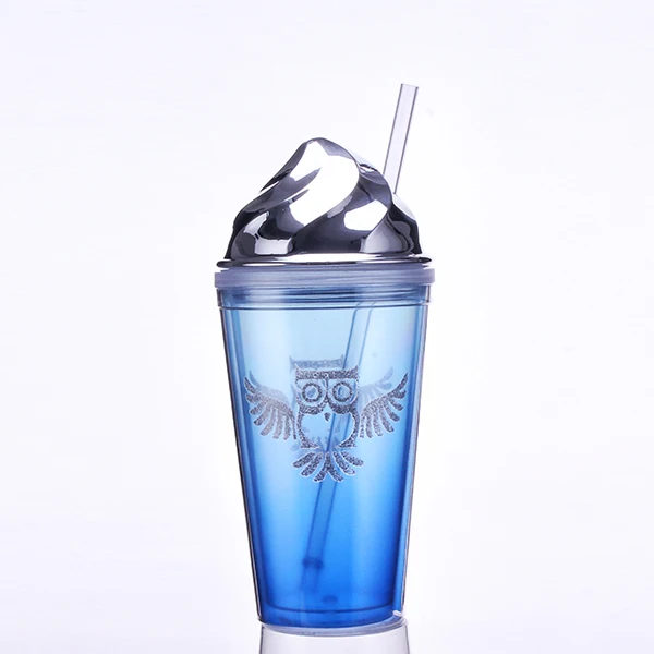 Летняя акция, пластиковый стакан с двойными стенками и логотипом на заказ, с крышкой для мороженого
