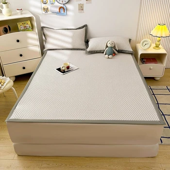 2025 New Summer Cooling Mattress Pad Solid Color Bean Bed Mat Knitted Polyester Fiber Cool Sense for Hospital Hotel Sleep Use
