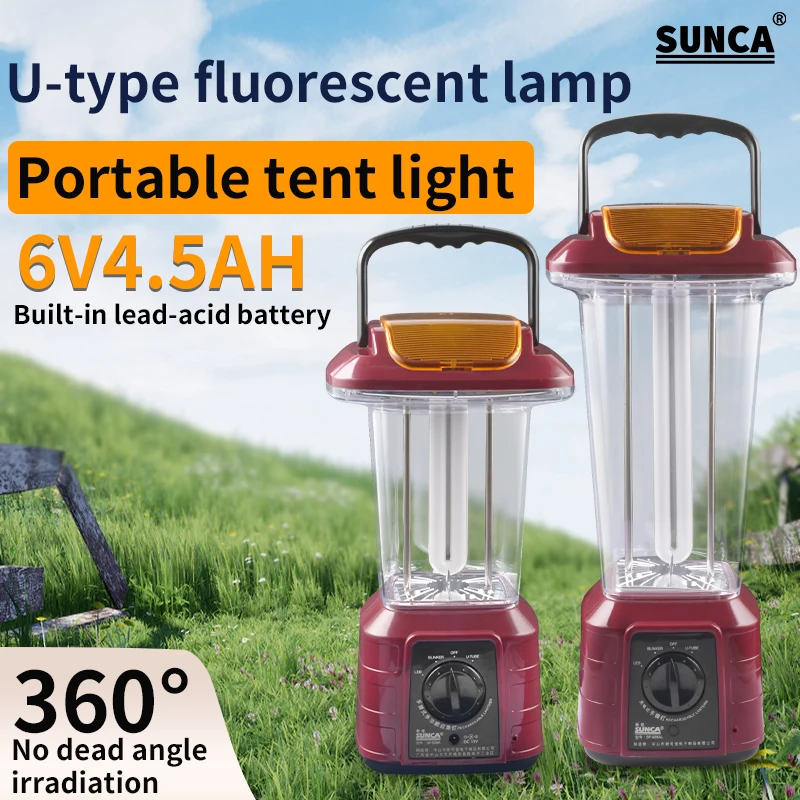 SUNCA SF-928AL Multi-function Rechargeable Emergency Lamp Portable Hand - Held Lantern Stand Outdoor Emergency Lamp