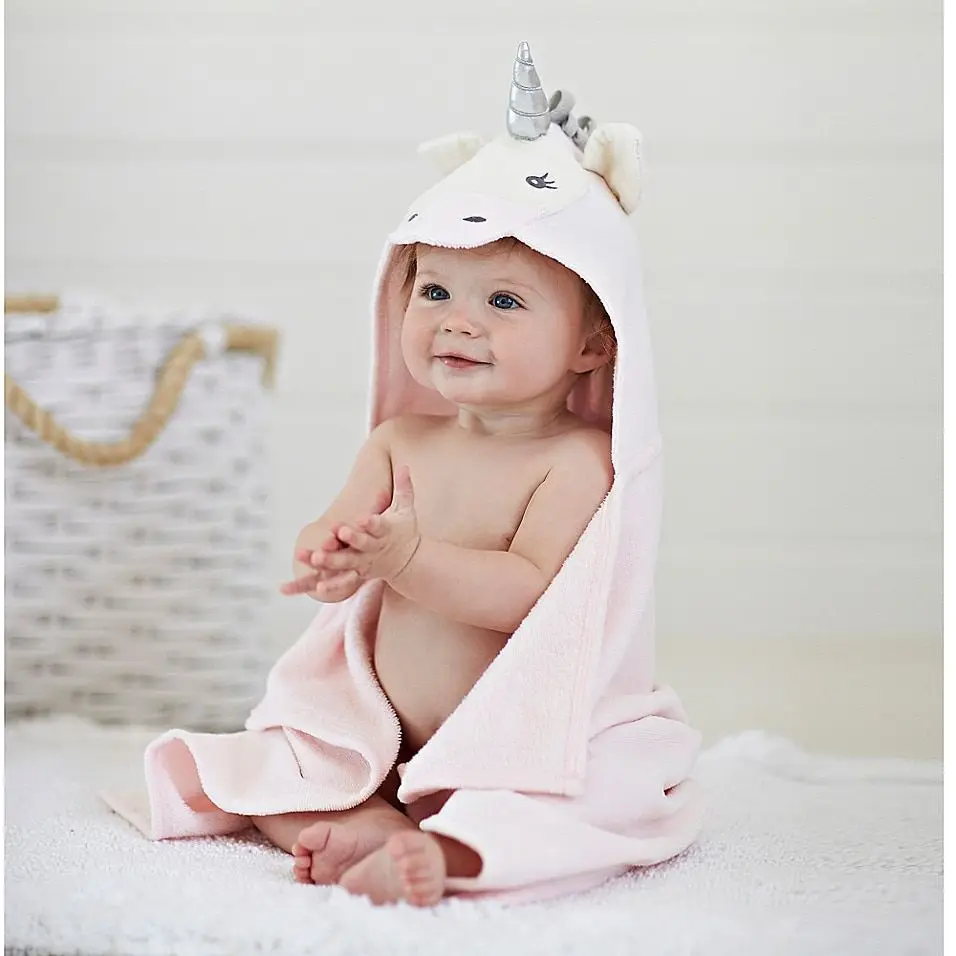 Fast Delivery Cotton Terry Animal Shape Baby Bathrobe New Style Kids Hooded Bath Towel factory