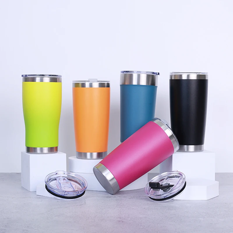 Factory Direct Custom logo 20 oz Powder Coated Regular Tumblers Double Wall Vacuum Insulated Stainless Steel Coffee Car Travel