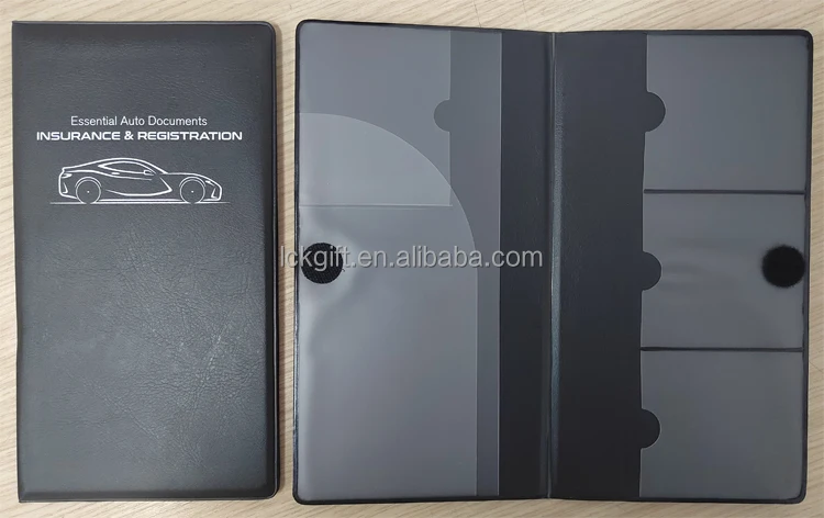 Custom Cheap Black PVC Essential Auto Documents Car Registration and ...