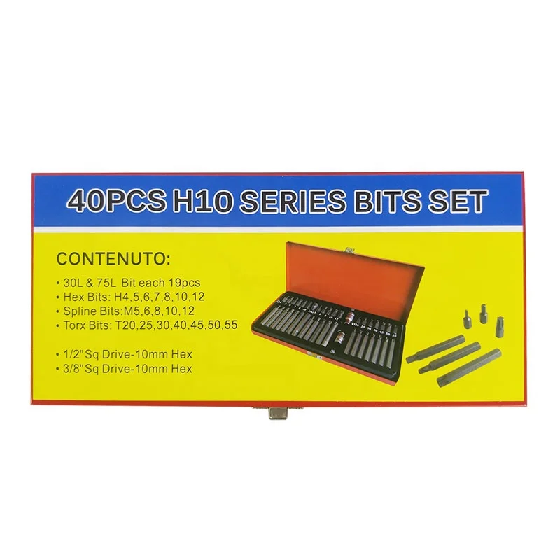 40pcs H10 Series Bits Set Hand Tool Socket Wrench Auto Repair Tool