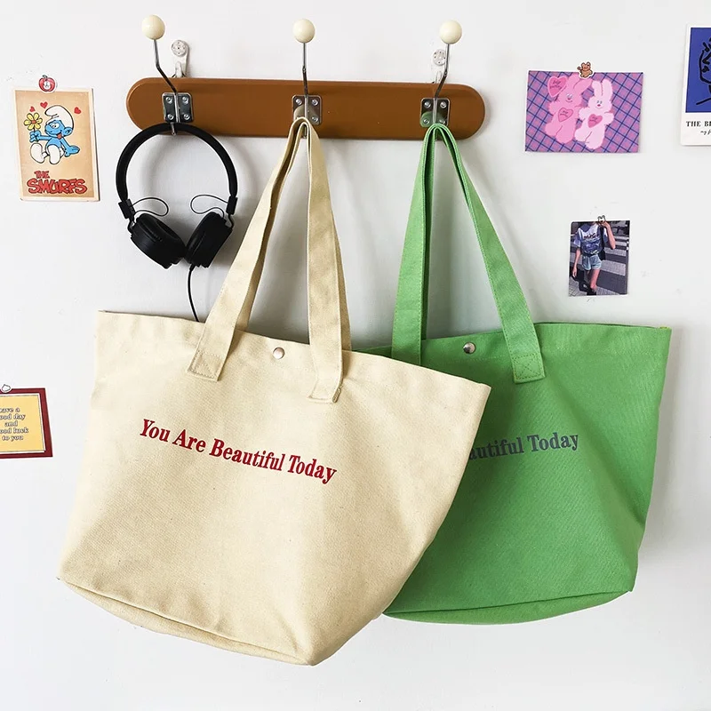 Wish Compras Online Stylish Minimalist Solid Color Oversized Buckle Printed  Letters Bolso De Mujer Custom Logo Female Tote Bag