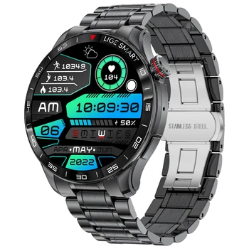 LIGE 2024 New Men Smart Watch for Android iOS Phone Answer/Make Call IP68 Waterproof 1.43" AMOLED Screen Sports Fitness Tracker