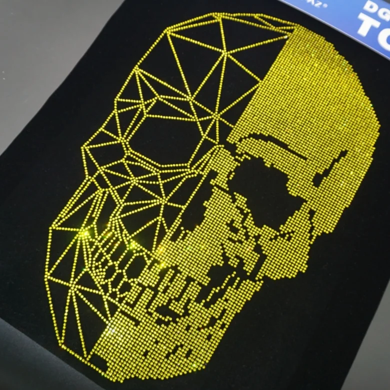 Bold and Powerful Tiger Customer design garment printing hot fix rhinestone heat transfer rhinestone transfer wholesale