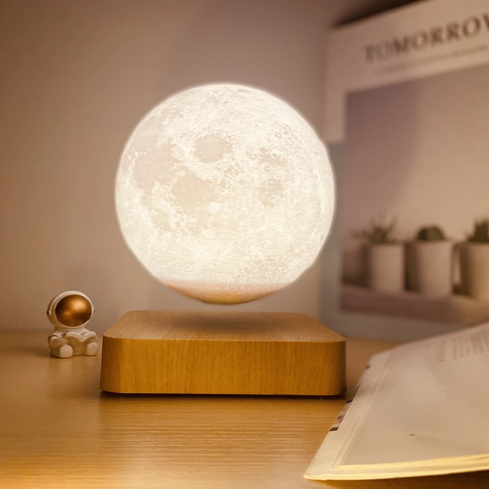 Lâmpada mágica de lua, 16 cores, rotativa, flutuante, luna com controle  remoto, luminária de mesa, presentes originais, decoração de casa