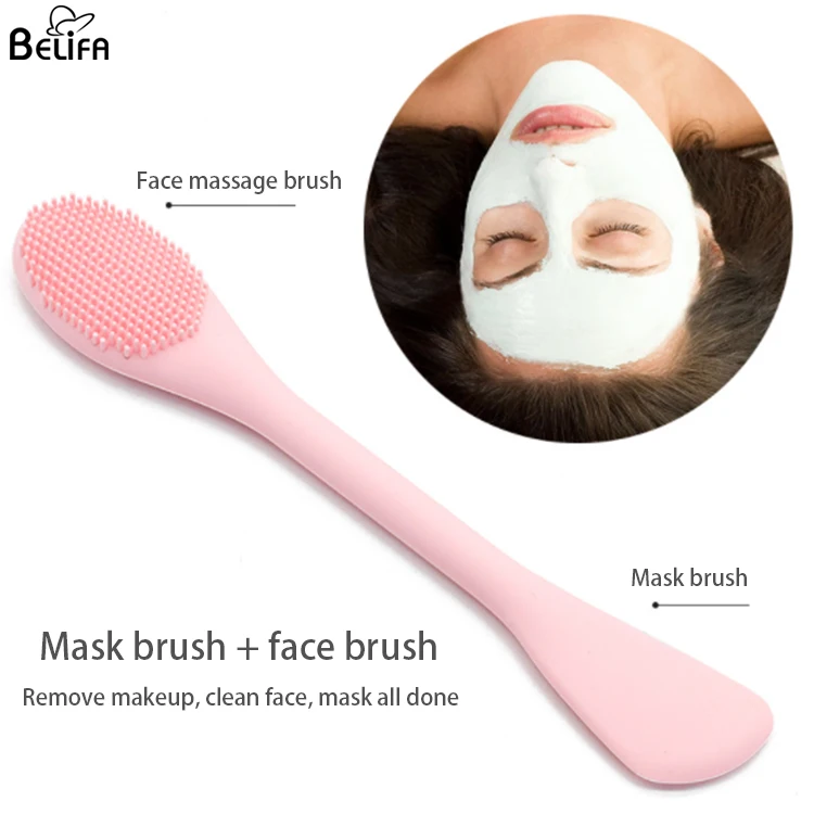 Double Ended Diy Face Skincare Mud Mask Stirrer Cleansing Brush