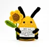 The bee of the sunflower yellow