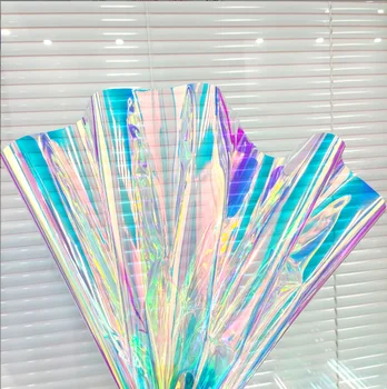 No MOQ Clear PVC Film Leather with Laser Film for Bags Shoes Sofa Car Seat-Hand Craft DIY & Decorate 30CM*120CM Pcs Sell