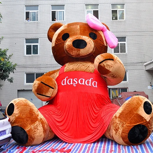 Fancy Dress Funny Walking Plush Material Inflatable Big Brown Polar Bear Panda Animal Mascot  for Retail Shop Decoration