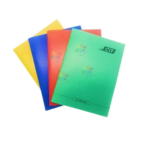 Factory Direct A5 PP Two-Color Cover Saddle Stitched Exercise Book with French Ruled Full Wood Pulp Pages Custom OEM Printing
