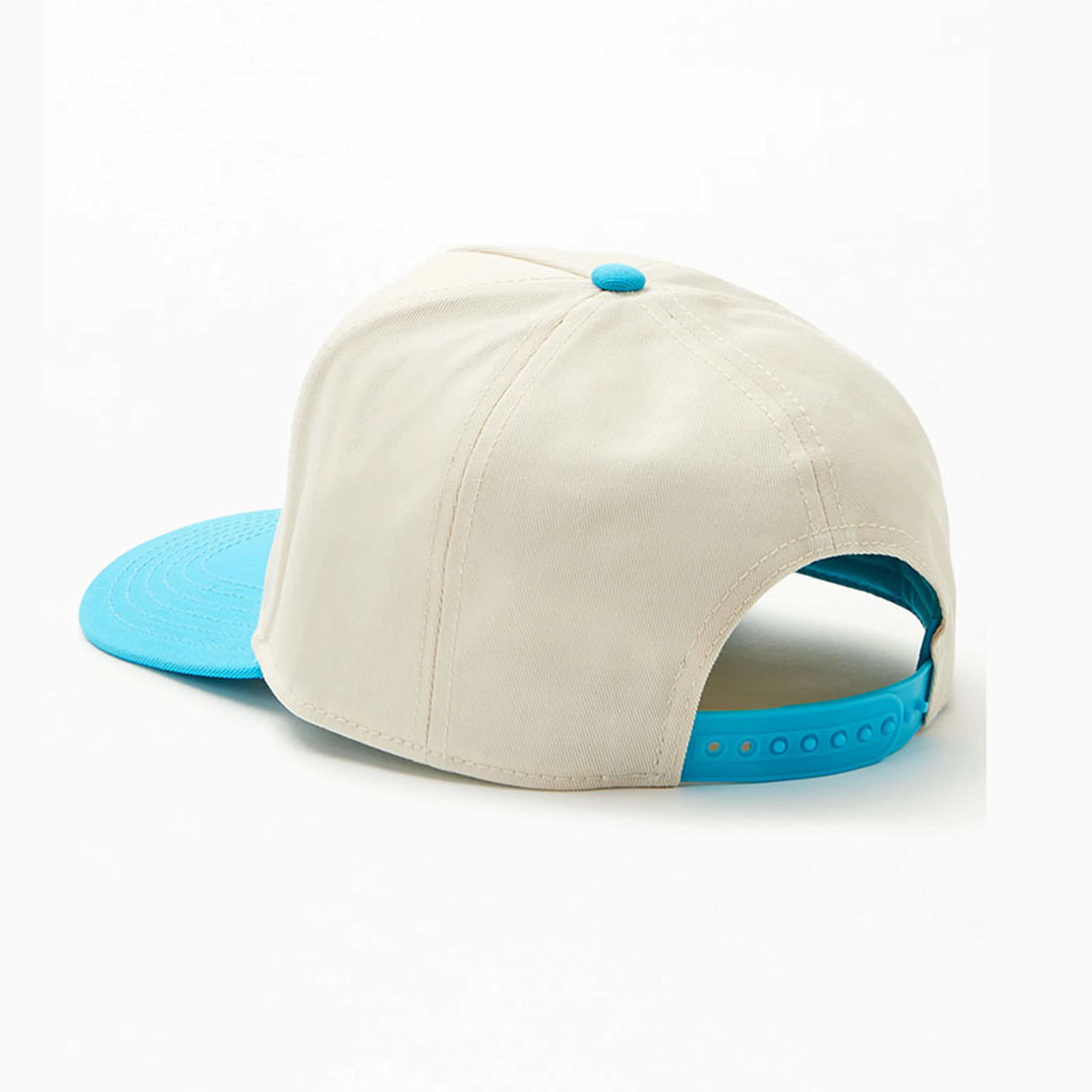5 Panel Structured Trucker Hat Custom Two Tone Curved Bill Cotton Twill Trucker Cap Snapback Trucker Hat With Heat Transfer logo