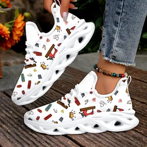 Custom DIY Women's Sneakers Comfortable Casual Ankle Sports Running Shoes Breathable Knit for Summer Autumn