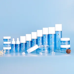 High Quality 100g Glass Jar and 80ml Pump Bottle Set Factory Wholesale for Skin Care Serum New Mold Cheap Price