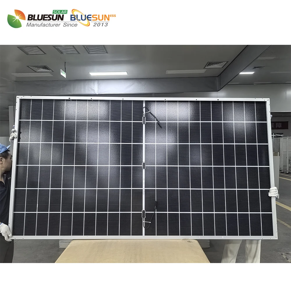 For Bluesun Shingled Solar Panels High Power N Type 700W/720W 132 Cells Black for Energy Storage System