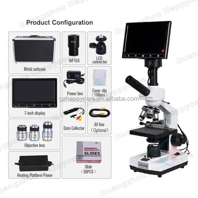 Цифровой лабораторный микроскоп HC-R069 7 дюймов биологический для наблюдения за семенами и овуляцией
