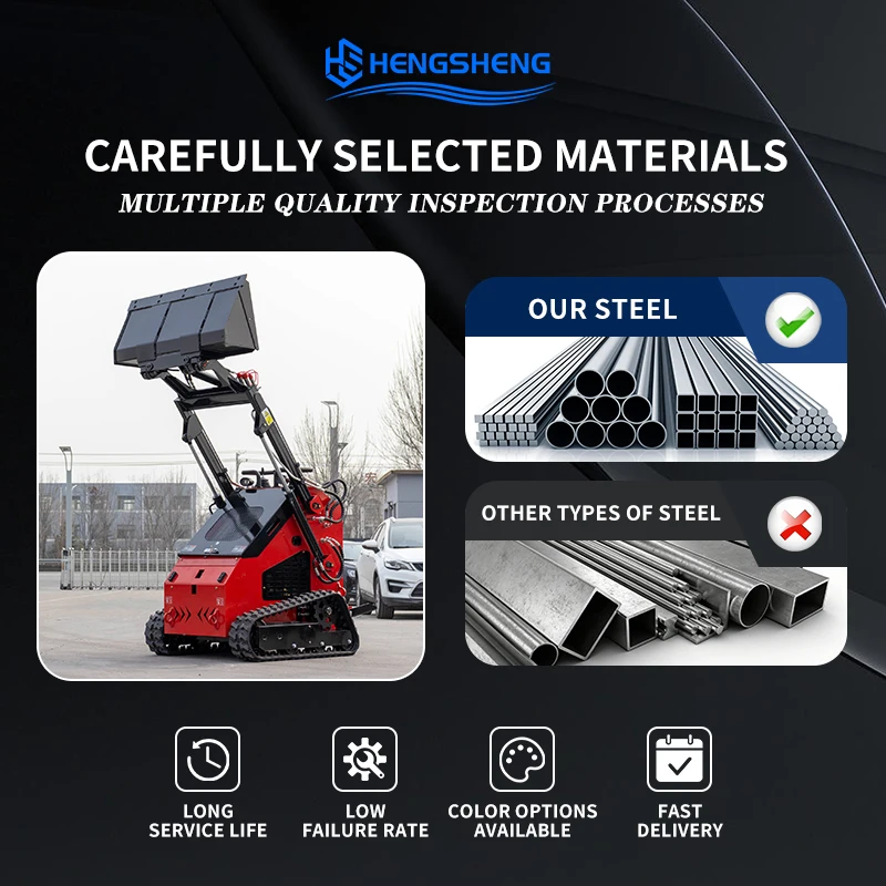 CE/EU/EPA HS380T Skid Steer Loader Crawler-type RATO Gasoline Engine 37L Hydraulic Tank Professional Cheap Durable bobcat