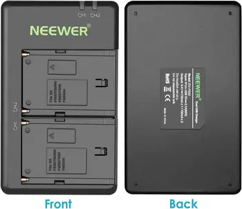 Neewer 2-Pack 6600mAh Li-ion Battery with USB Charger Field Monitor for Sony detail image