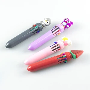 Promotional Cute Cartoon Shape Yellow ABS Ballpoint Pen Custom Multi-Color Stationery Novelty Novelty Design