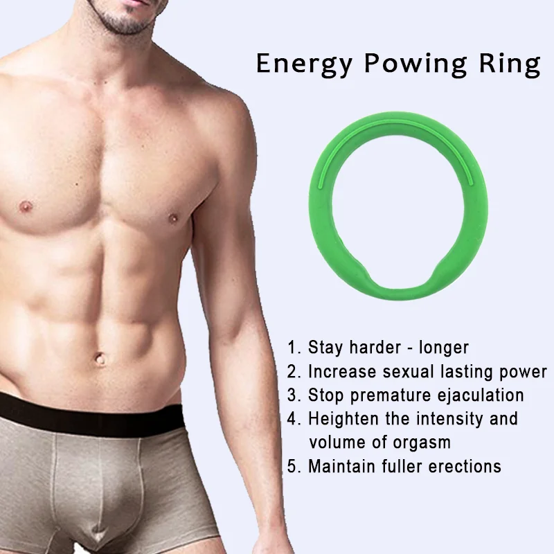 Gesundheitsfördernder Penisring mit negativen Ionen aus Silikon für Männer,  Sex-Penis-Kraft-Cockringe, Quantenenergie-Sexualring
