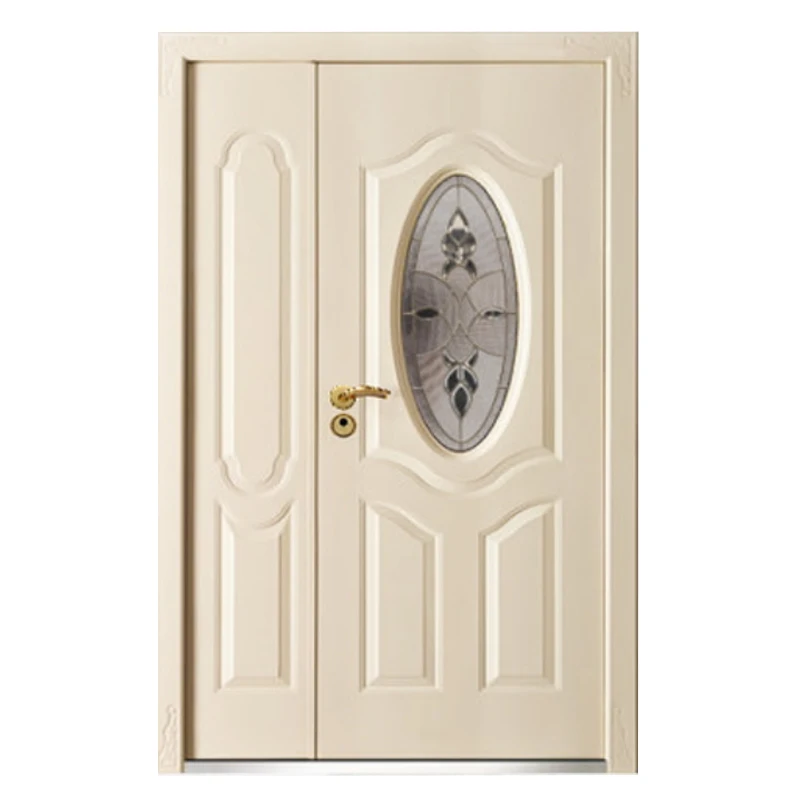 External Bullet Proof Security Steel Main Door Iron Gate Design Attach with Window