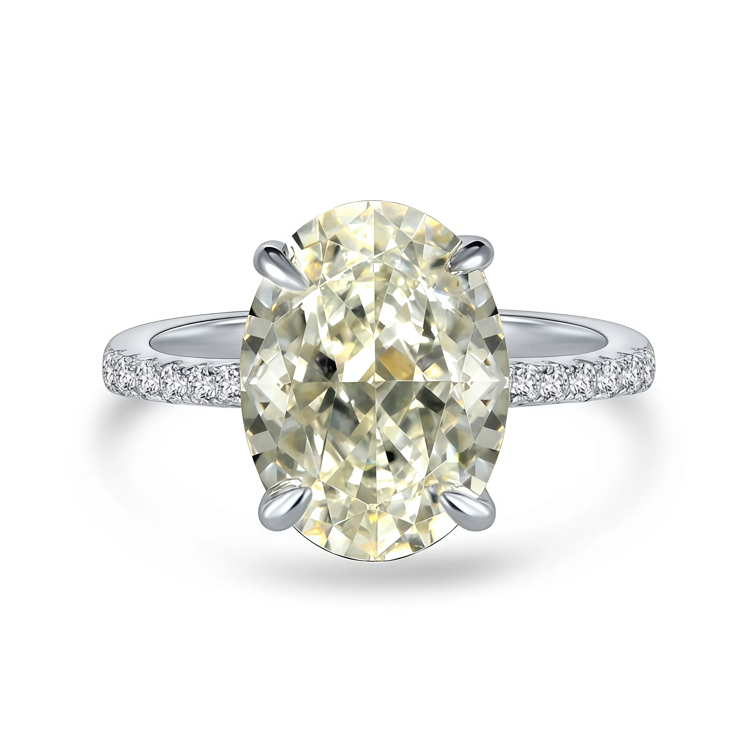 MUSHAN Jewelry Factory 925 Silver Ring 4CT High Carbon Diamond 9*13mm Oval Zirconia Jewelry Rings Engagement and Wedding Bands