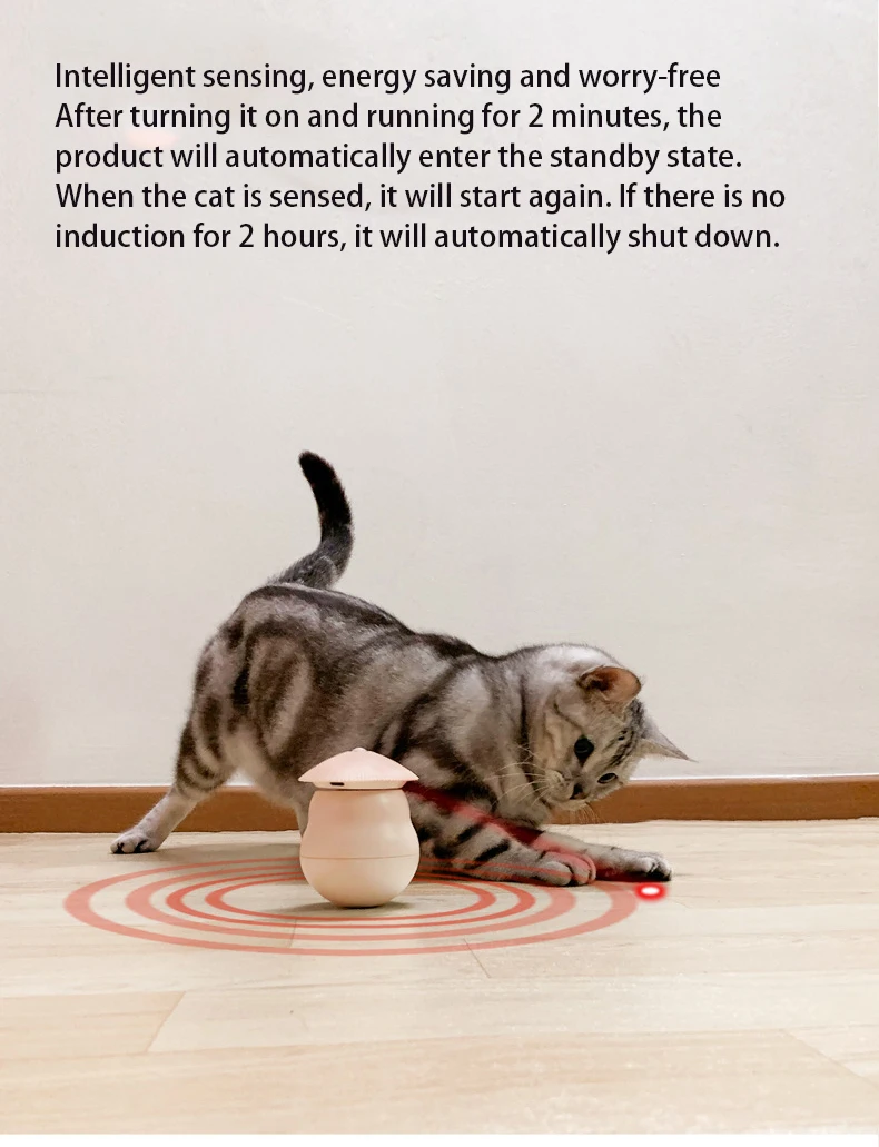 New Design Rechargeable Interactive Cat Laser Toy with Real Random Trajectory and Motion Activated Tunnel Pet Products details