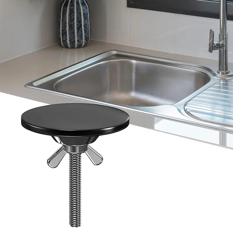 CAVLA 2-Pack Kitchen Sink Hole Cover – Matte Black, Stainless Steel & Zinc Alloy, Fits Most Tap Holes (2.1” Handle, 2” Diameter)