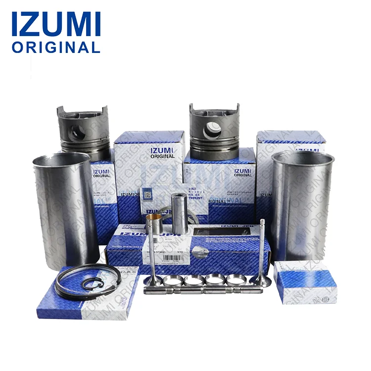 IZUMI ORIGINAL ชุดลูกสูบและแหวนกระบอกสูบ (Piston and Cylinder liner Kit) สำหรับเครื่องยนต์ Isuzu รุ่น 4BD1-T เหมาะสำหรับรถขุดยี่ห้อ Hitachi รุ่น EX120, EX120-2, EX120-3 และ EX150