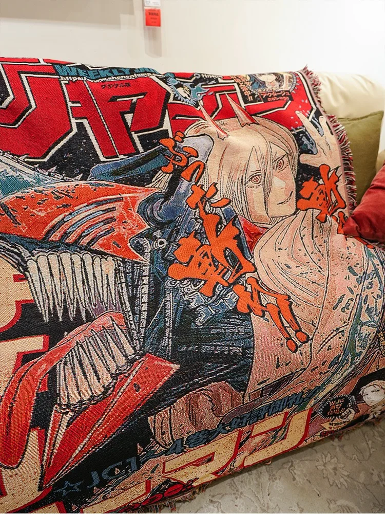 Custom Chainsaw Man Tapestry Anime Woven Blanket Buy Custom Tapestry