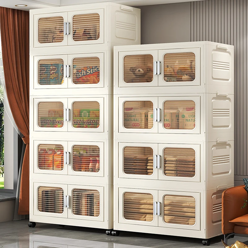 Storage Cabinet Collapsible Rolling Storage Cabinet Good Quality New Arrivals 4 Layer Multifunction Household Plastic Modern