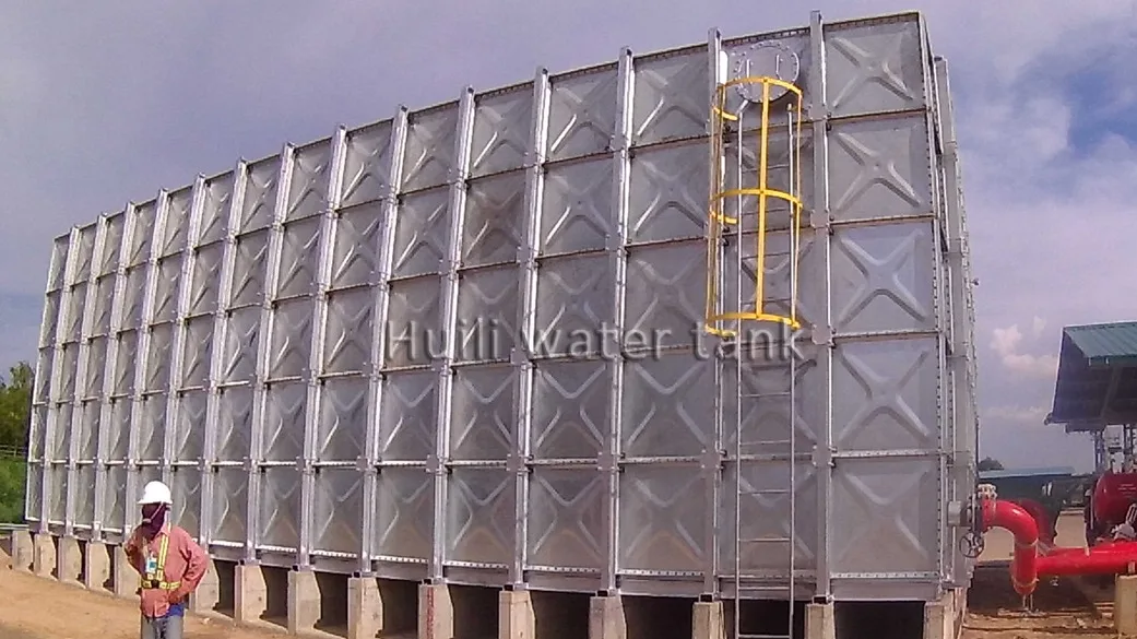 Hot Dip Galvanized Overhead 100000 Liter Rectangular Water Storage
