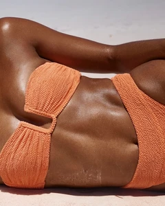 Plus Size Wrinkled Cloth Bikini High Waist  Breathable Pure Color Swimwear Customize  Women Swimsuit