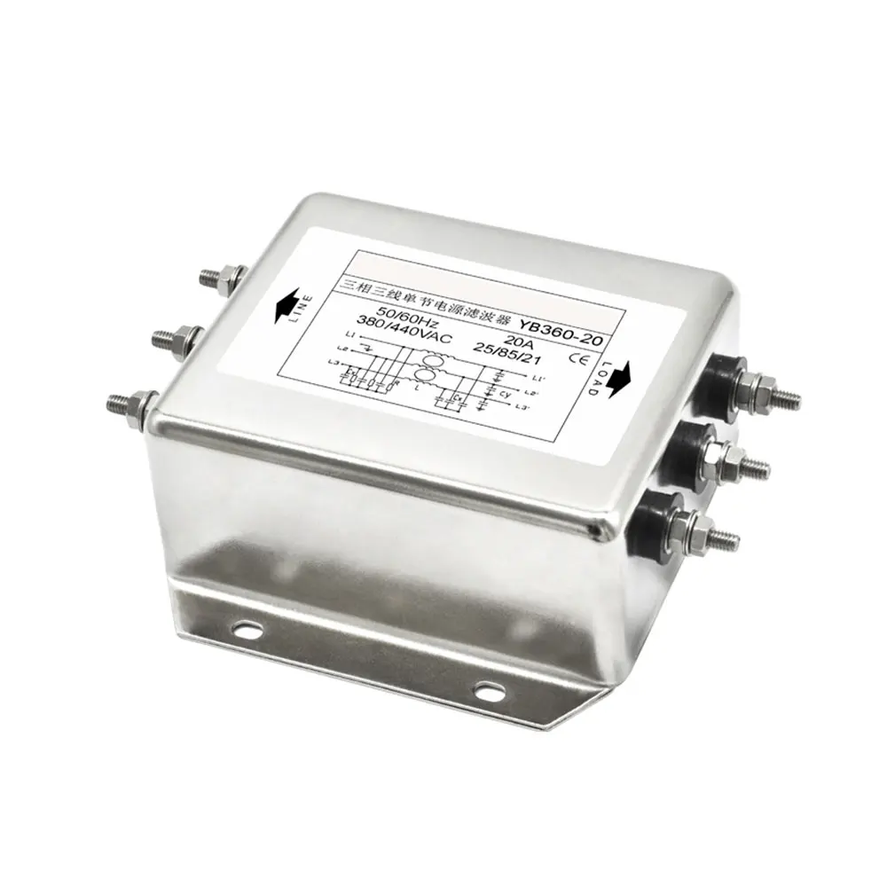 High Current 100A Single-Stage 3-Phase 3-Wire Industrial Grade EMI Power Filter for Motor Drive Industrial Equipment LV Products