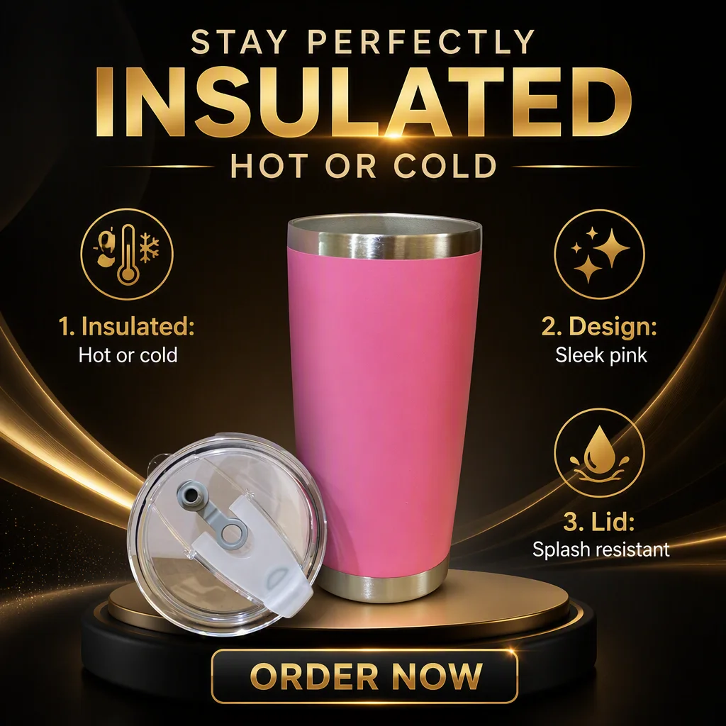Custom Logo 20 OZ Insulated Tumbler 304 Stainless Steel Thermal Travel Coffee Mug Leak proof For Hot Cold Drinks Car Daily Use